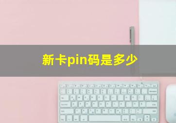 新卡pin码是多少