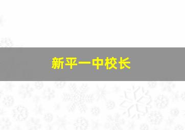 新平一中校长