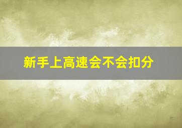 新手上高速会不会扣分