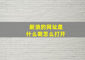 新浪的网址是什么呢怎么打开