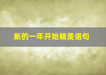 新的一年开始精美语句