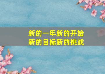 新的一年新的开始新的目标新的挑战