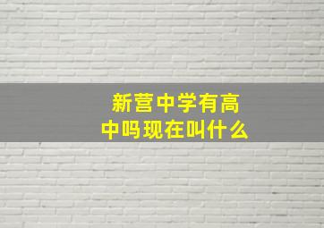 新营中学有高中吗现在叫什么