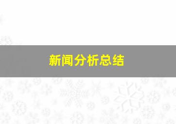 新闻分析总结