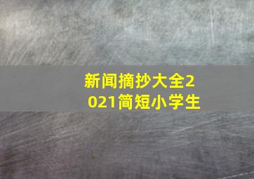 新闻摘抄大全2021简短小学生