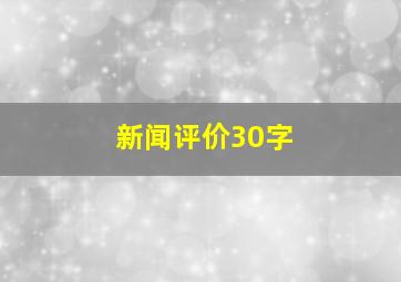 新闻评价30字