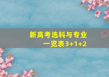 新高考选科与专业一览表3+1+2