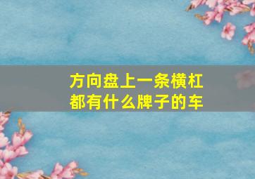 方向盘上一条横杠都有什么牌子的车