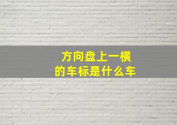 方向盘上一横的车标是什么车