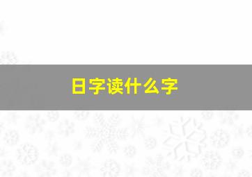 日字读什么字