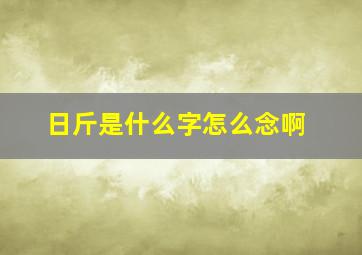 日斤是什么字怎么念啊