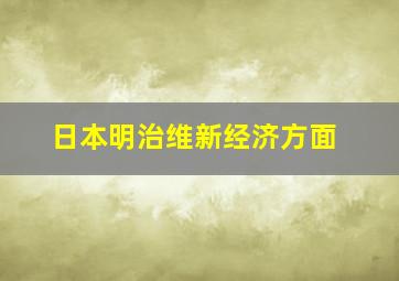 日本明治维新经济方面