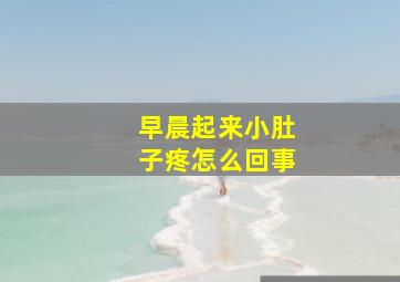 早晨起来小肚子疼怎么回事