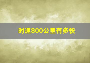 时速800公里有多快