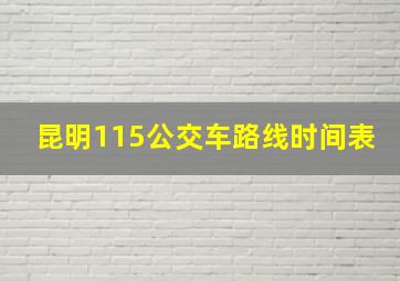 昆明115公交车路线时间表