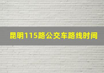 昆明115路公交车路线时间