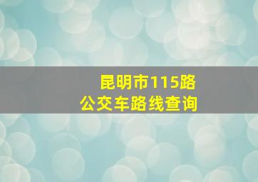 昆明市115路公交车路线查询