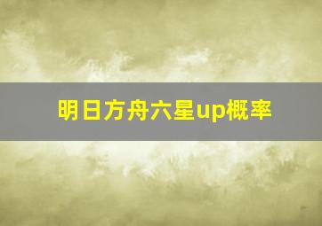 明日方舟六星up概率