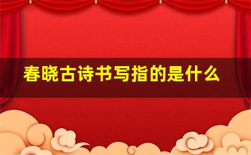 春晓古诗书写指的是什么