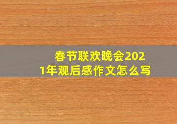 春节联欢晚会2021年观后感作文怎么写