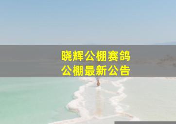 晓辉公棚赛鸽公棚最新公告