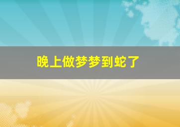 晚上做梦梦到蛇了