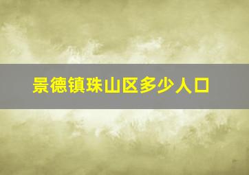 景德镇珠山区多少人口