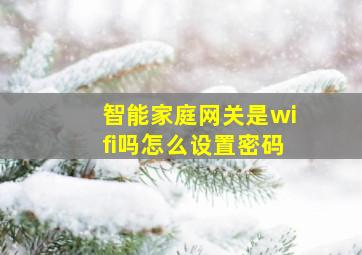 智能家庭网关是wifi吗怎么设置密码