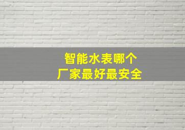 智能水表哪个厂家最好最安全