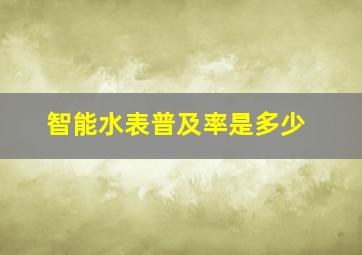 智能水表普及率是多少