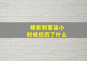 暗影刺客柒小时候经历了什么