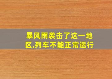 暴风雨袭击了这一地区,列车不能正常运行