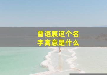 曹语宸这个名字寓意是什么