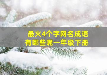 最火4个字网名成语有哪些呢一年级下册