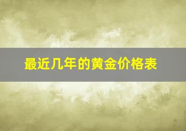 最近几年的黄金价格表