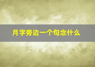 月字旁边一个句念什么