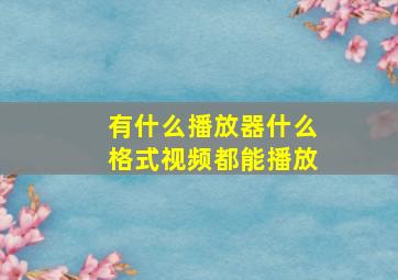 有什么播放器什么格式视频都能播放