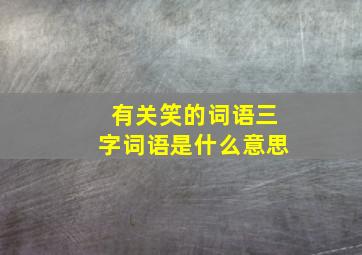 有关笑的词语三字词语是什么意思