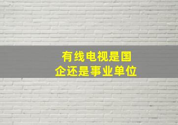 有线电视是国企还是事业单位