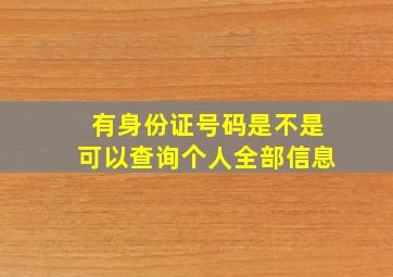 有身份证号码是不是可以查询个人全部信息