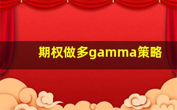 期权做多gamma策略