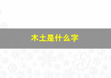 木土是什么字