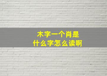 木字一个肖是什么字怎么读啊