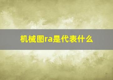 机械图ra是代表什么