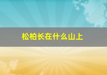 松柏长在什么山上