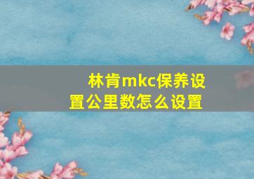 林肯mkc保养设置公里数怎么设置