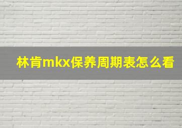 林肯mkx保养周期表怎么看