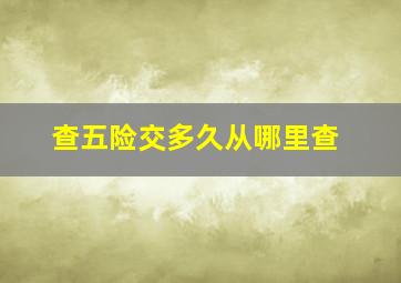 查五险交多久从哪里查