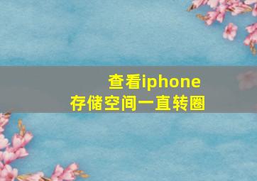 查看iphone存储空间一直转圈