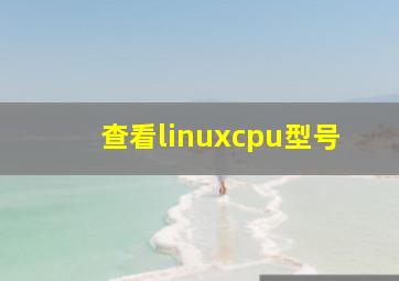 查看linuxcpu型号